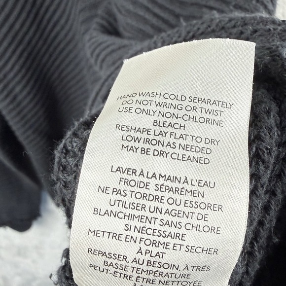 Free People Marlie Deep V Ribbed Sweater Size M Charcoal Gray Casual Knit Cozy - Picture 11 of 11